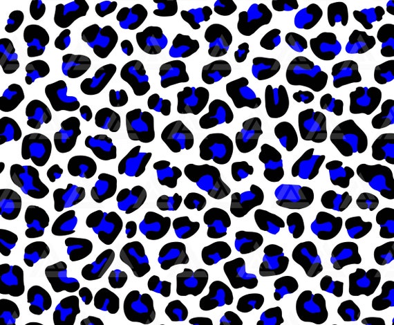 Blue Leopard Print Svg, Blue Leopard Spots Pattern, Animal Skin Print,  Cheetah Print. Cut File Cricut, Png Pdf Eps, Vector, Stencil.