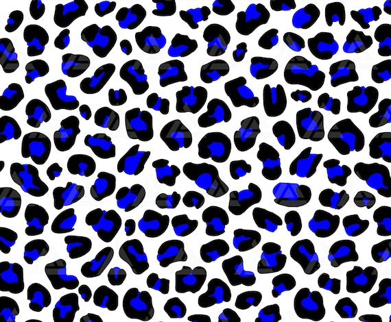 Blue Leopard Print Svg, Blue Leopard Spots Pattern, Animal Skin