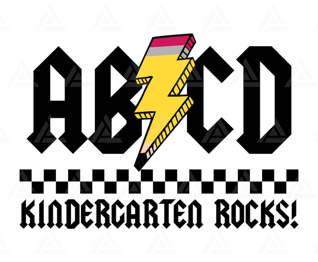 ABCD Teacher Svg, Kindergarten Rocks Png, Pencil Lightning Bolt, First ...