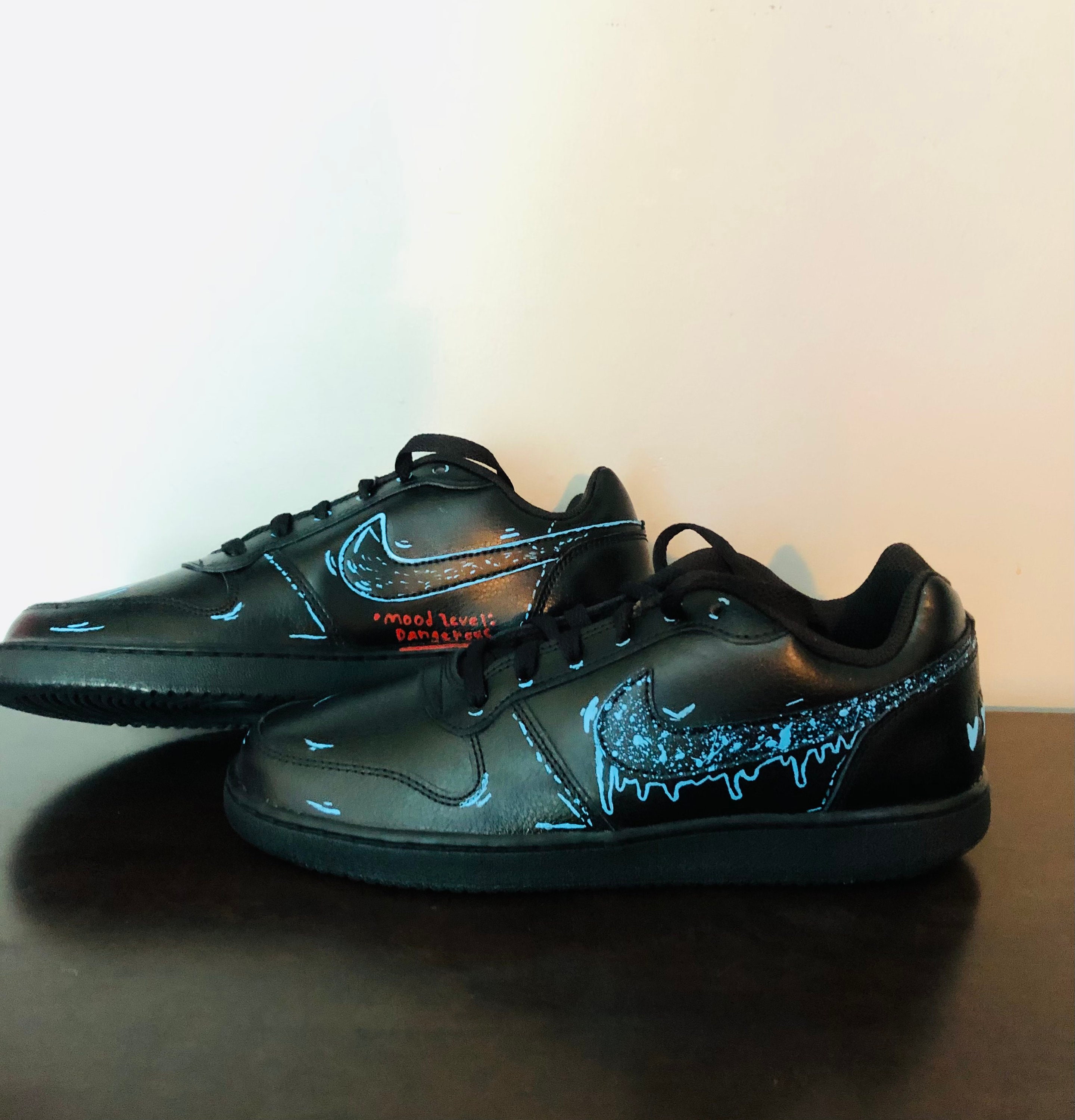 Dark Blue Navy Drip Custom Air Force 1 - Hand Painted AF1 - Custom For –  Merakicks