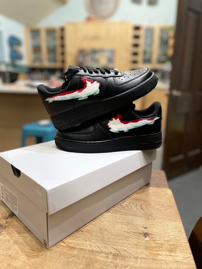custom nike air force 1 glitch
