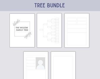 Editable Family Tree Template: Pedigree Chart & Biography Pages (Digital Download)