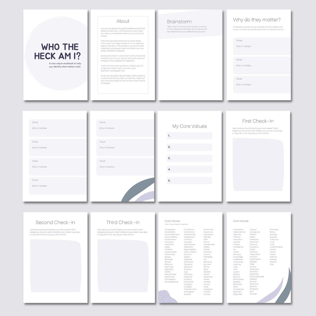 Discover Your Core Values Workbook Pastel Design Includes Etsy UK