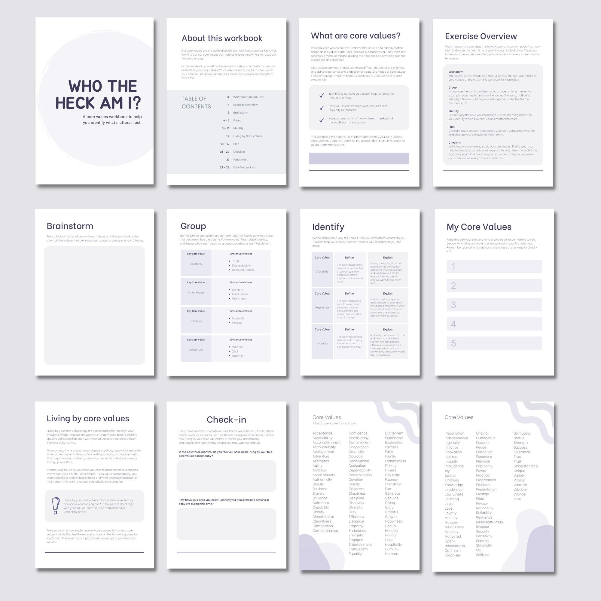 Discover Your Core Values Workbook Pastel Design Includes Etsy Canada