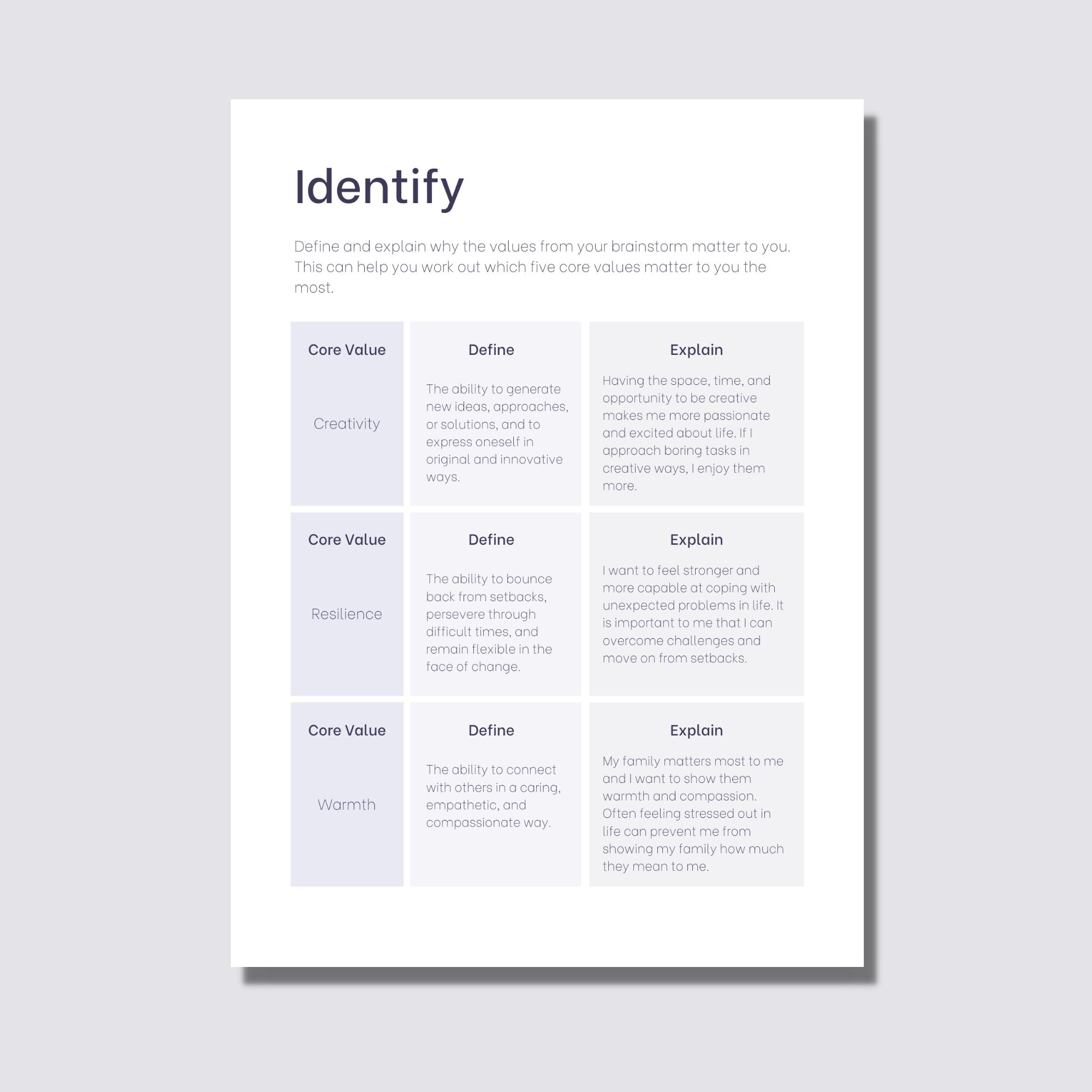 Discover Your Core Values Workbook Pastel Design Includes Etsy Canada