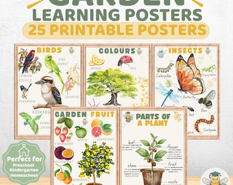 Garden Learning Posters | Preschool Educational Posters | Kindergarten Classroom Decor | Homeschool Printables | Digital Download