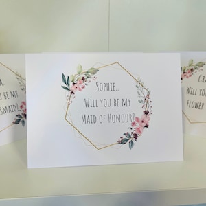 Biglietto personalizzato Will You Be My Bridesmaid, Bridesmaid Proposal, Maid of Honour Card, Bridesmaid Card, Bridal Shower, A6 Card