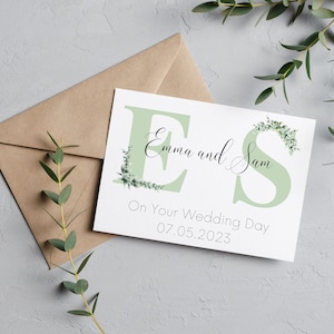 Wedding Card, Personalised, sage wedding card
