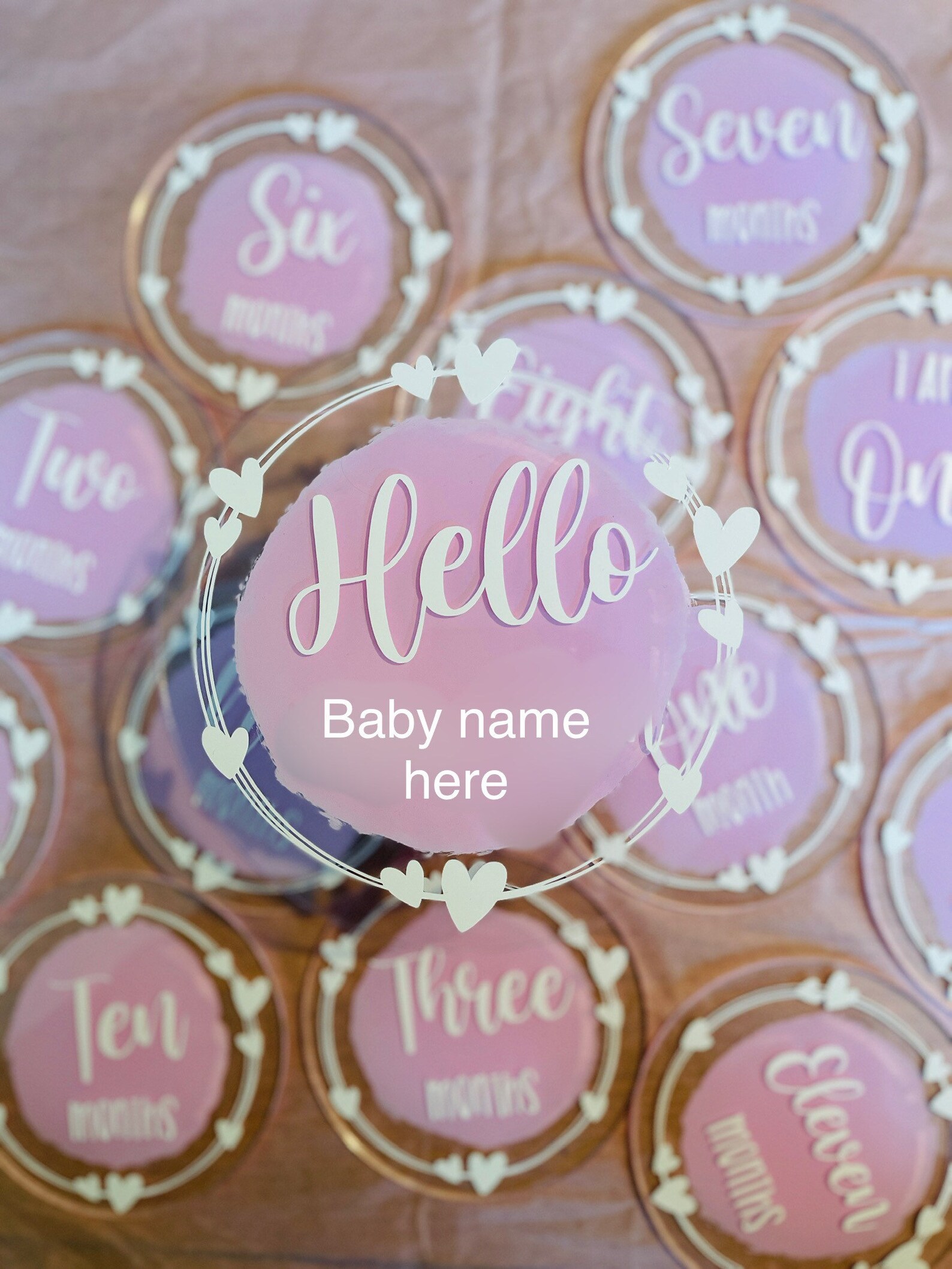 Personalised Baby Announcement Disc Boy Baby Milestone Disc Etsy