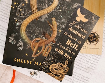 Serpent & Dove Woodmark | Blood and Honey | Gods and Monsters | Quote | Bookmark | Illustrated Bookmarks | Bookish Gifts | YA Fantasy Book