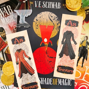 A Darker Shade of Magic Woodmark | ADSOM Bookmark | Kell Maresh | Lila Bard | Illustrated Bookmarks | Bookish gifts | Fantasy Book | Books