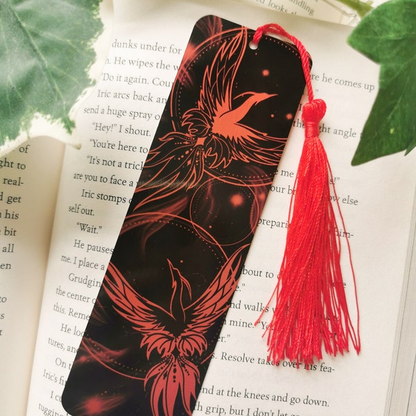 Phoenix Metal Bookmark | Red Tassel | Mythical Beasts