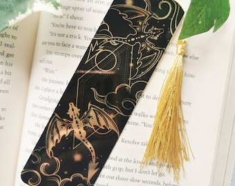 Golden Dragon Metal Bookmark | Gold Aluminium | Tassel | Dragon Art Metalmark