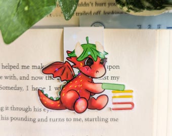 Erdbeerdrache Magnetisches Lesezeichen: Holographisches Lesezeichen Geschenk
