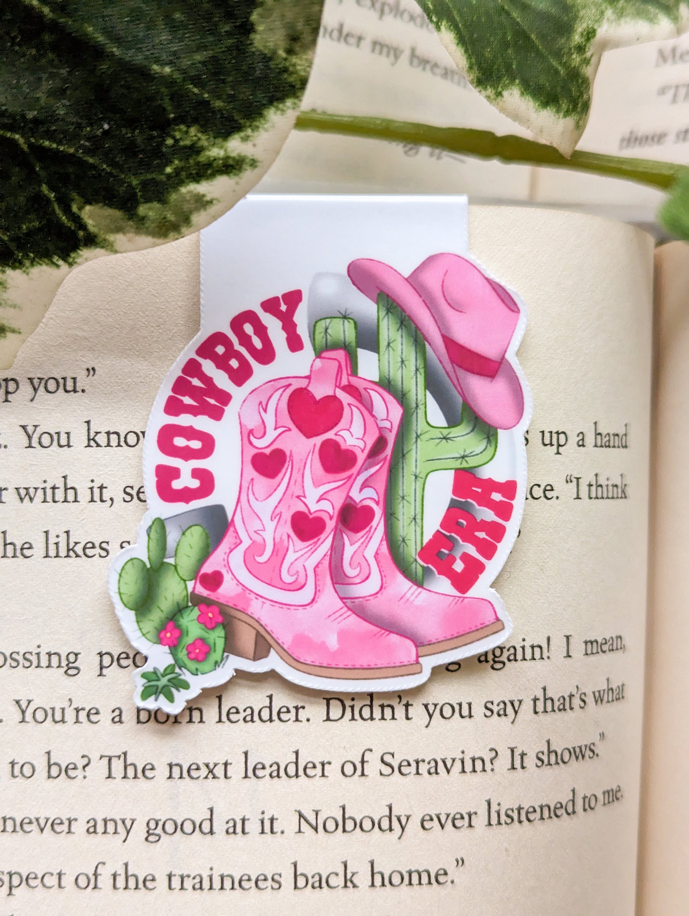 Cowboy Romance Era Magnetic Bookmark | Cowboy Hat and Boots | Cute Pink ...