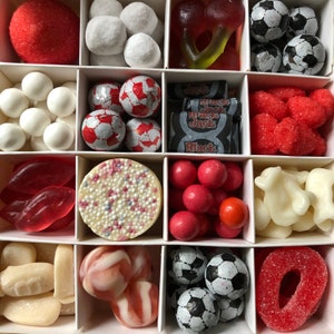 Red Football Themed Sweet Gift Hamper - Edible Present Box - Gift For Him - Birthday - Well Done - Boy's Wedding Favour - Page Boy