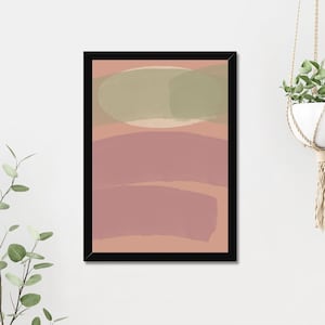Abstract digital art print, mauve pink pistachio beige, minimalist paint strokes, home decor wall art, gallery wall, digital download