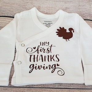 my first thanksgiving nicu shirt, nicu baby, preemie boy clothes, preemie girl clothes, baby shower gift, nicu mom gift, nicu friendly