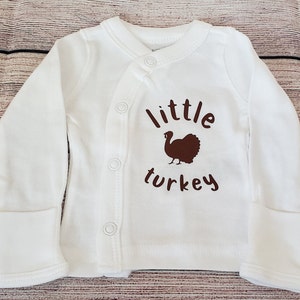 little turkey nicu shirt, nicu baby, preemie boy clothes, preemie girl clothes, preemie thanksgiving, nicu thanksgiving, nicu friendly