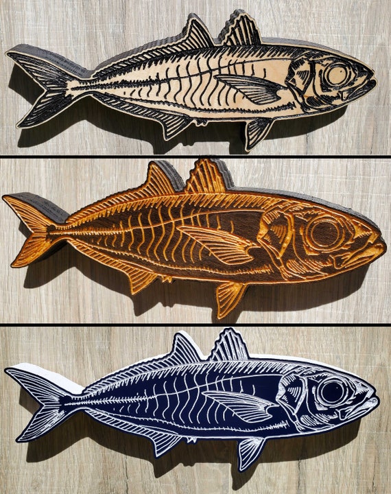 Wood Carved Goggle Eye / Big Eyed Scad Bait Fish Being Chased by Wahoo  Kingfish Sailfish Mahi White Marlin Yellowfin Tuna Grouper Tarpon -   Canada