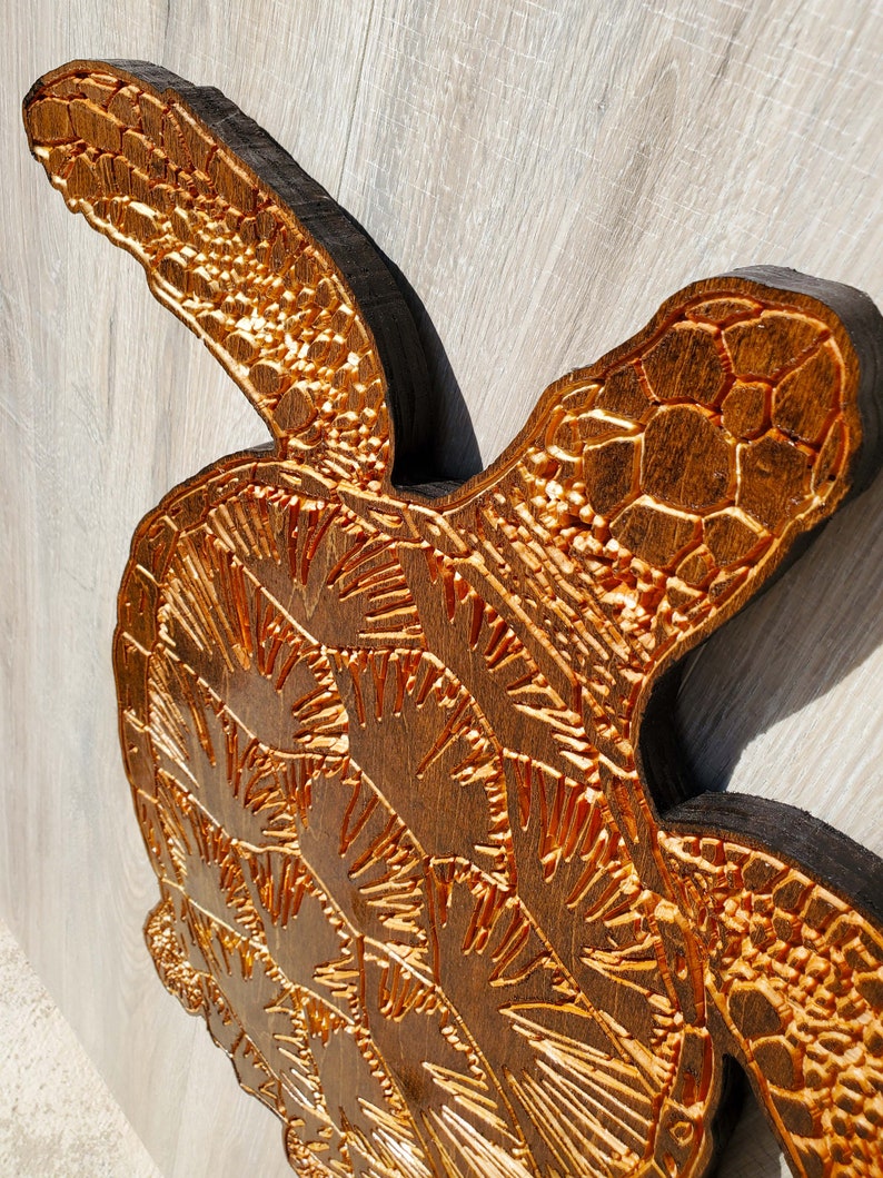 Sea Turtle Wood Carving Wall Art Decoration. BABY Sea Turtle | Etsy