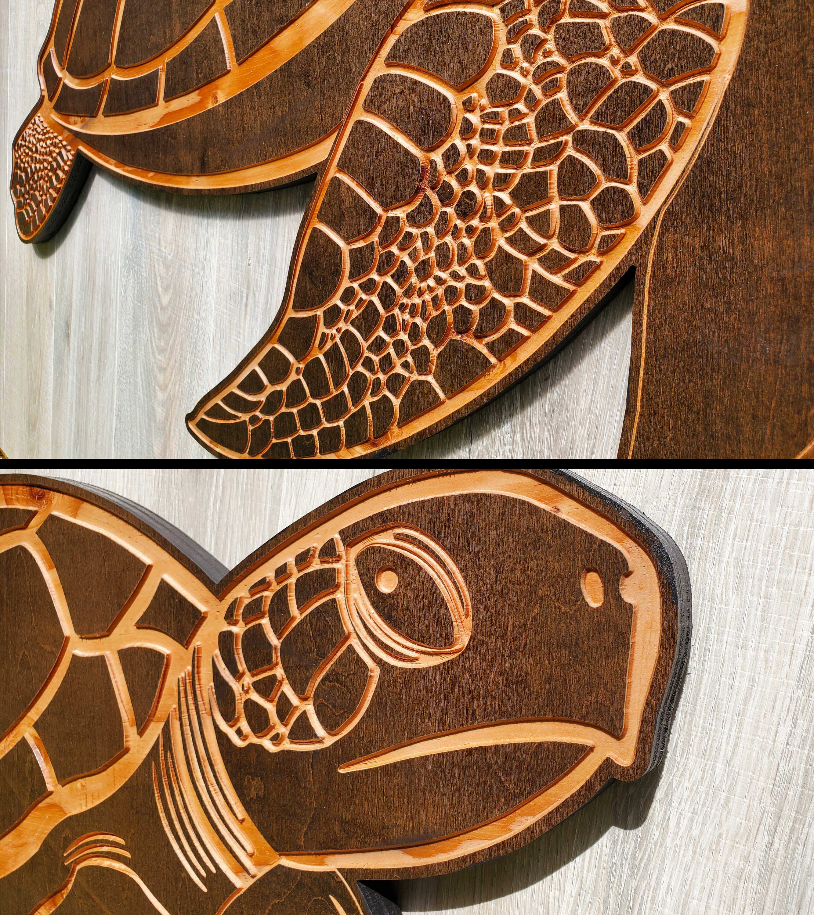 Loggerhead Sea Turtle Wood Carving Wall Art Sea Turtle Made - Etsy