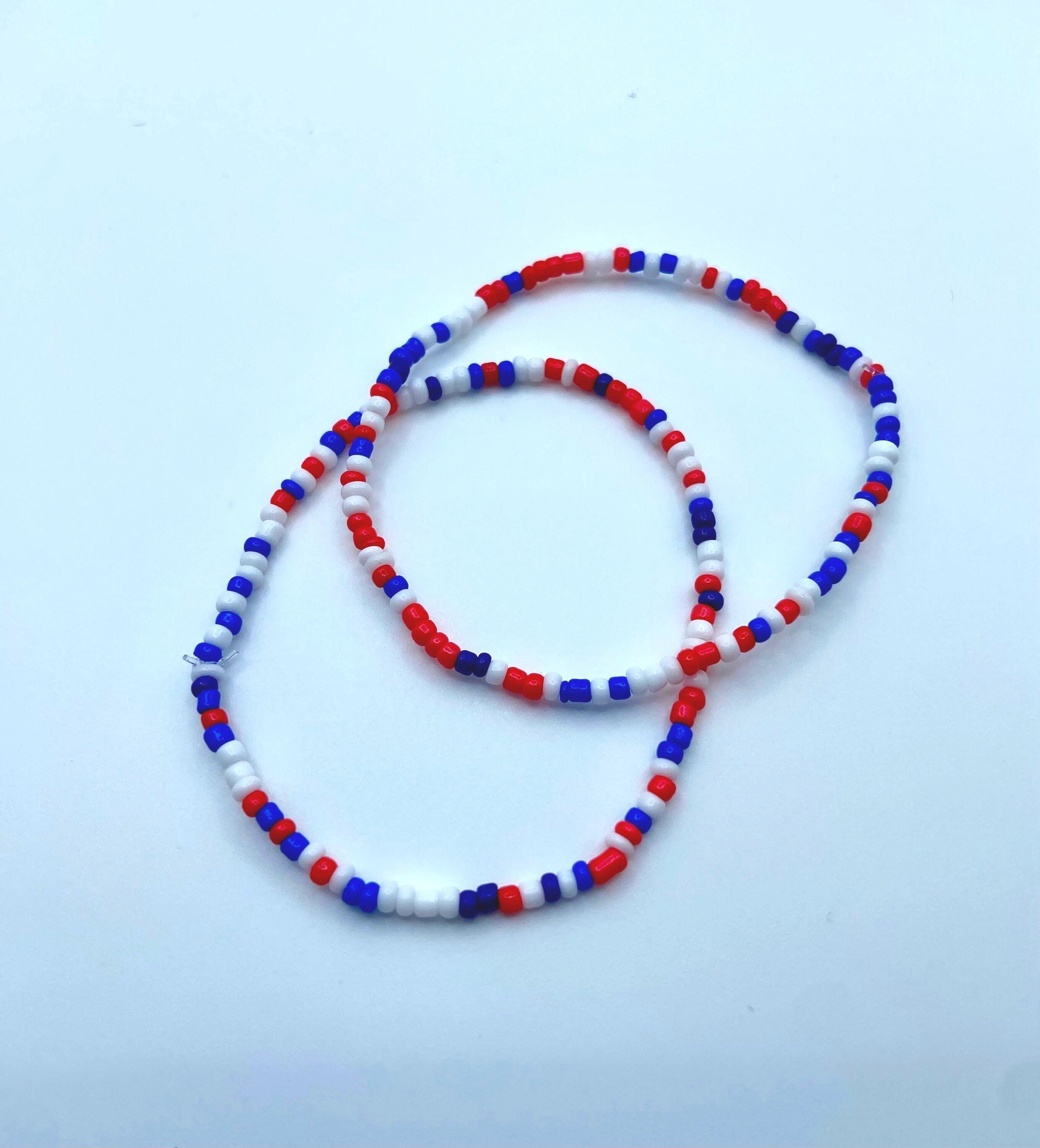 Bracciale con perline rosse e blu, Bracciale patriottico
