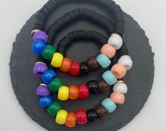 LGBTQ+ Pride Flagge Armband | Perlen Regenbogen Schmuck | Pride Month Geschenk | Lesben Schwul Bi Trans Queer Asexuell | LGBTQ Armband | Stolz Schmuck