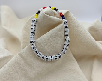Heated Rivalry Inspired Bracelet | Stupid Canadian Wolf Bird | Booktok Gift | Hockey Romance | LGBTQ Gift | Pride Jewelry | MlM Gift