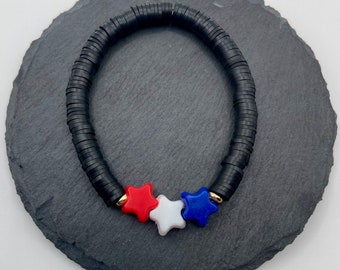 Braccialetto di perline del 4 luglio / Gioielli rossi, bianchi e blu / Regalo patriottico / Braccialetto americano / Gioielli del 4 luglio / Accessori del 4 luglio / USA - Italia