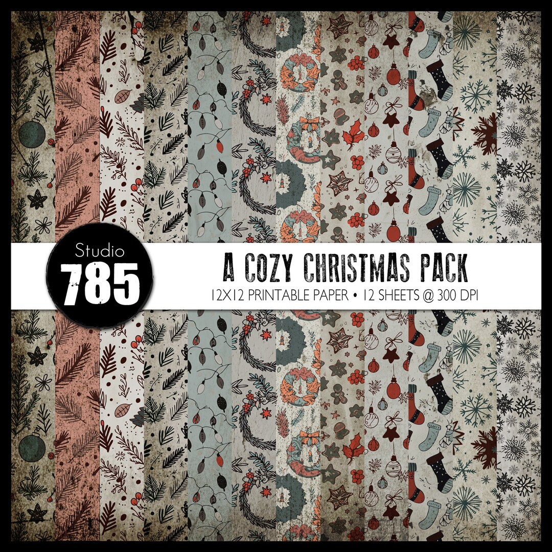A Cozy Christmas Holiday Paper Bundle Digital Download for Crafts — free download