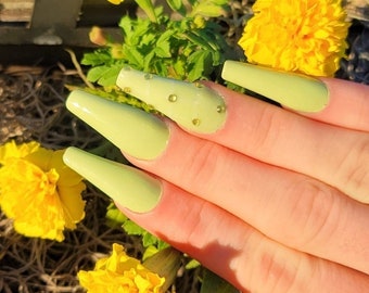 Mint False Nails Etsy