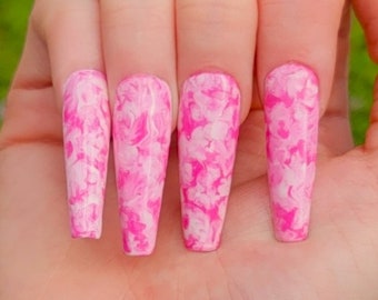 Pink Marble Press on Nails/Marble Press on Nails/Pink Tie dye Press on Nails/Pink Nails/Pink Press on Nails/Tie Dye Nails/Marble Pink Nails