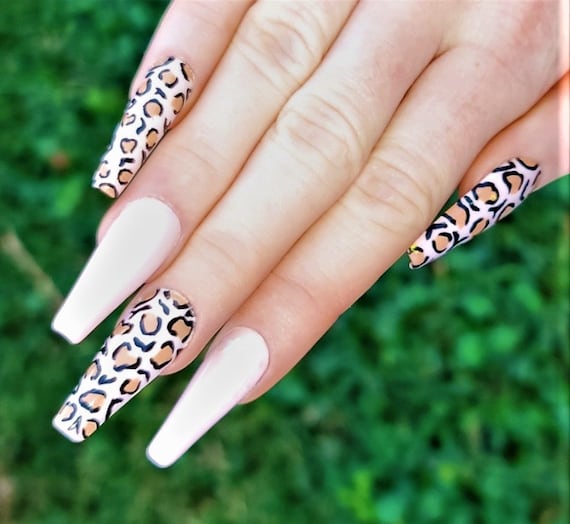 Pink Cheetah Press on Nails/light Pink Cheetah Print Press on Nails/leopard  Print Nails/pink Nails/animal Print Nails/any Nail Shape/ -  Canada