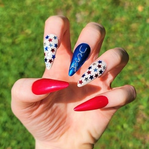 USA 4th of July Press on Nails/Red, White & Blue Press on Nails/Patriotic Press on Nails/Fourth of July Press on Nails/USA Press on Nails image 3