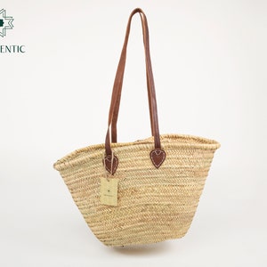 Mothentic Natural Basket Langer flacher Henkel Leder