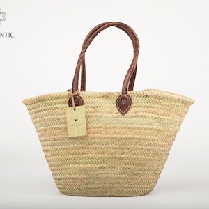 Mothentic Natural Basket Braun Langer Henkel Leder