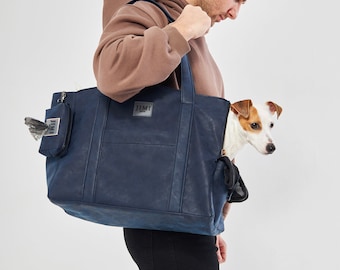 Sac de transport indigo pour animal de compagnie