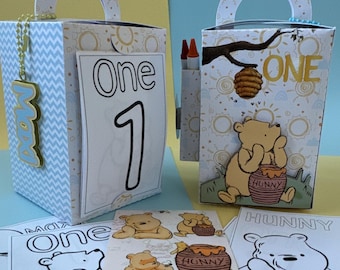 Vintage Winnie the Pooh Favor Box, Partydekoration Vintage Winnie the Pooh, Vintage Winnie the Pooh