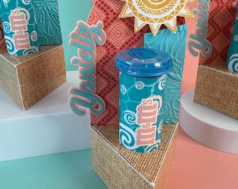 Pudełko na upominki dla dziecka Moana, Pudełko na upominki dla Moany, Dekoracje na przyjęcie Moana, Przyjęcie urodzinowe Moany, Dekoracje z motywem księżniczek Disneya, Księżniczka Moana