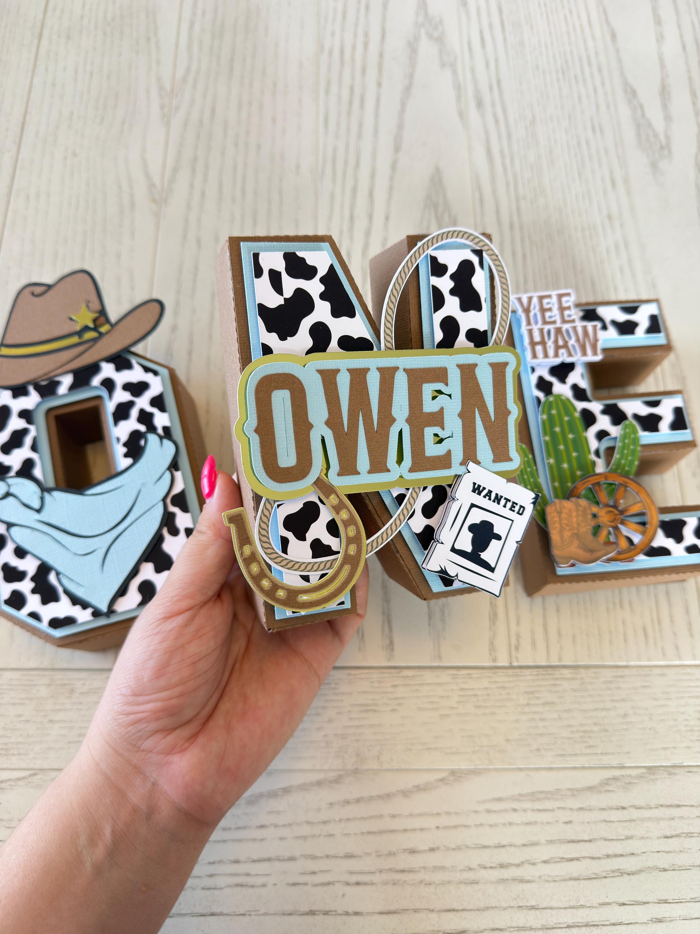 Letter 3D Cowboy, Cowboy Party Decoration, My First Rodeo Decoration ...