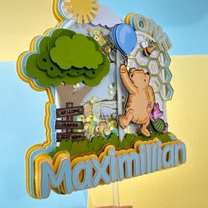 Vintage Winnie the Pooh Cake Topper: 3D Birthday Party Decoration