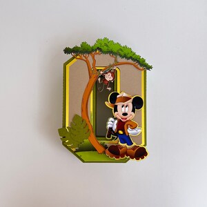 Mickey safari 3D letters/ Mickey safari party decoration/  Mickey birthday supplies/ Mickey ONE 3D/ Wild Mikey decorations