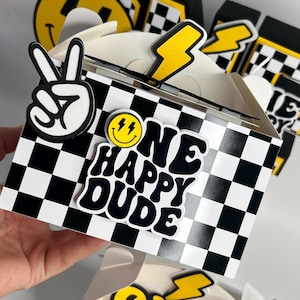 Bedankzakjes voor gelukkige kerels/Verjaardagsversieringen voor een gelukkige gast/Een happy dude-feestdecor/ Coole verjaardagsdecoraties/ Coole jongen/ Vrolijk en cool