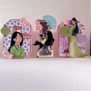 Mulan letters 3D/ Mulan birthday party/ Mulan party decorations/ Mulan happy birthday/ Mulan decor/ Mulan princess