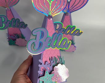 Caja de dulces de sirena/Regalo de fiesta personalizado de sirena/Decoración de fiesta de sirena