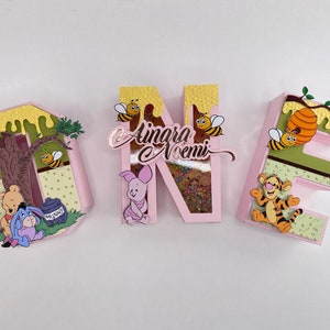 Winnie the pooh letters 3D/ Winnie the pooh party decorations/ Winnie the pooh birthday supplies/ Winnie the pooh baby/ winni fist birthday