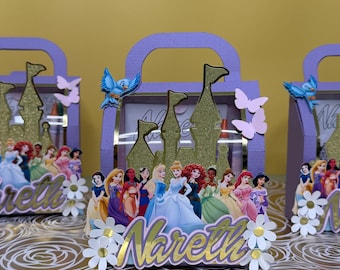 Princess Party Favor Box, Princess Party decoration, Princess souveniers, Princess birthday party, All pricess ddecoration