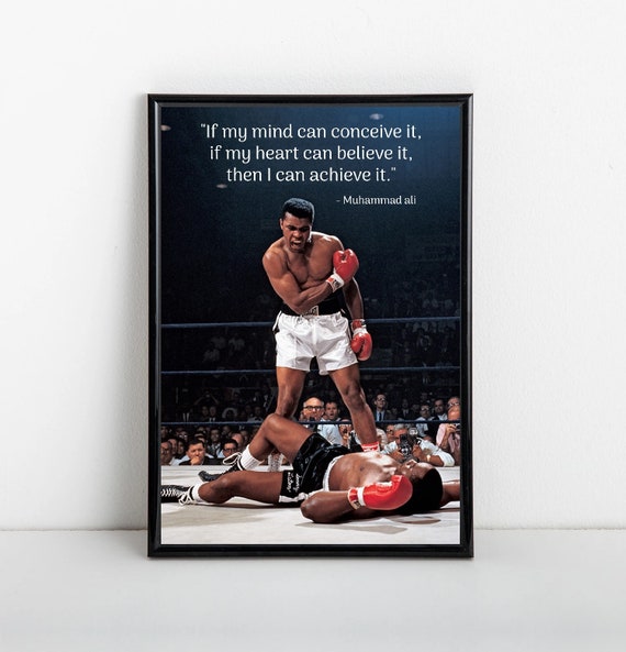 Muhammad Ali Motivational Poster Achieve Framed Art NEW | Etsy