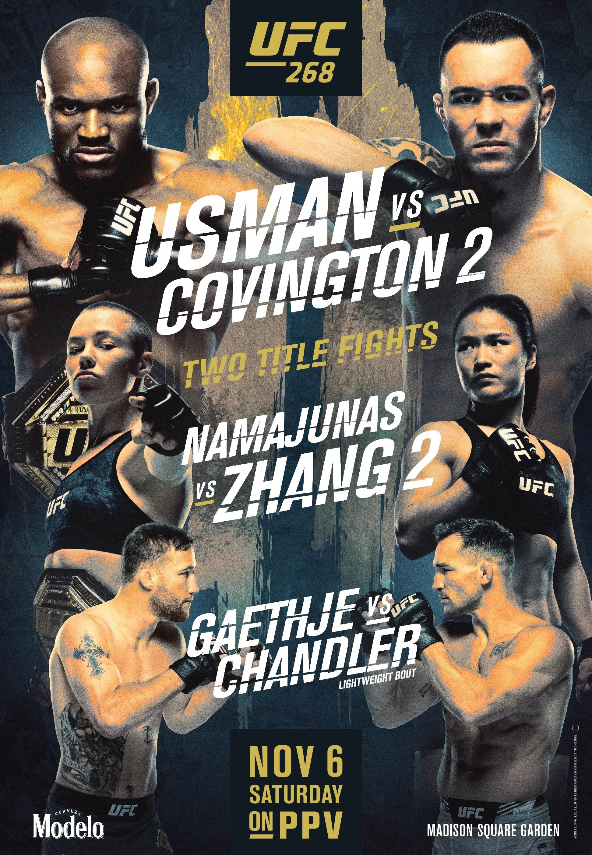 UFC 268 PosterFramedUsman vs Covington 2Gaethje vs ChandlerNEWUSA 